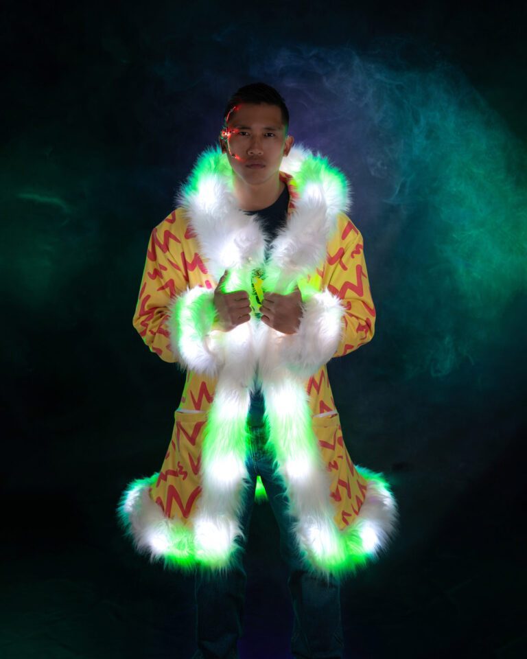 Light Up Faux Fur Coat Jacket | Your Mind Your World