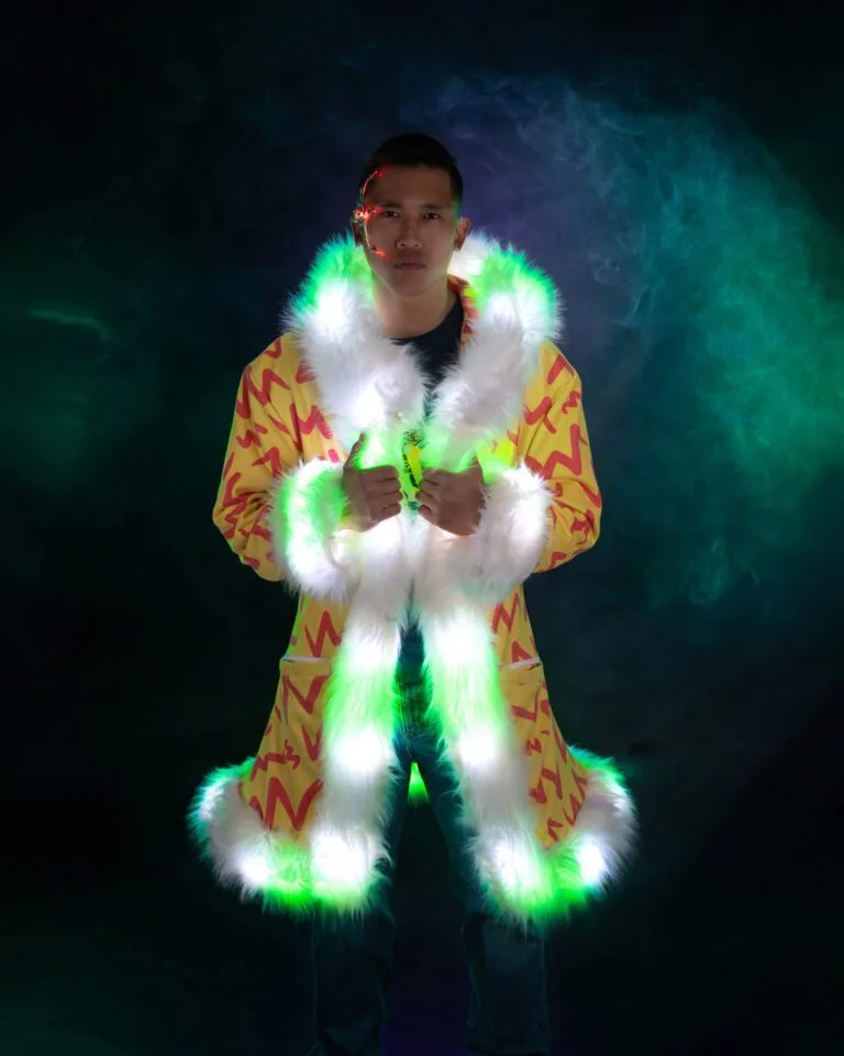 Light Up Faux Fur Coat Jacket | Your Mind Your World
