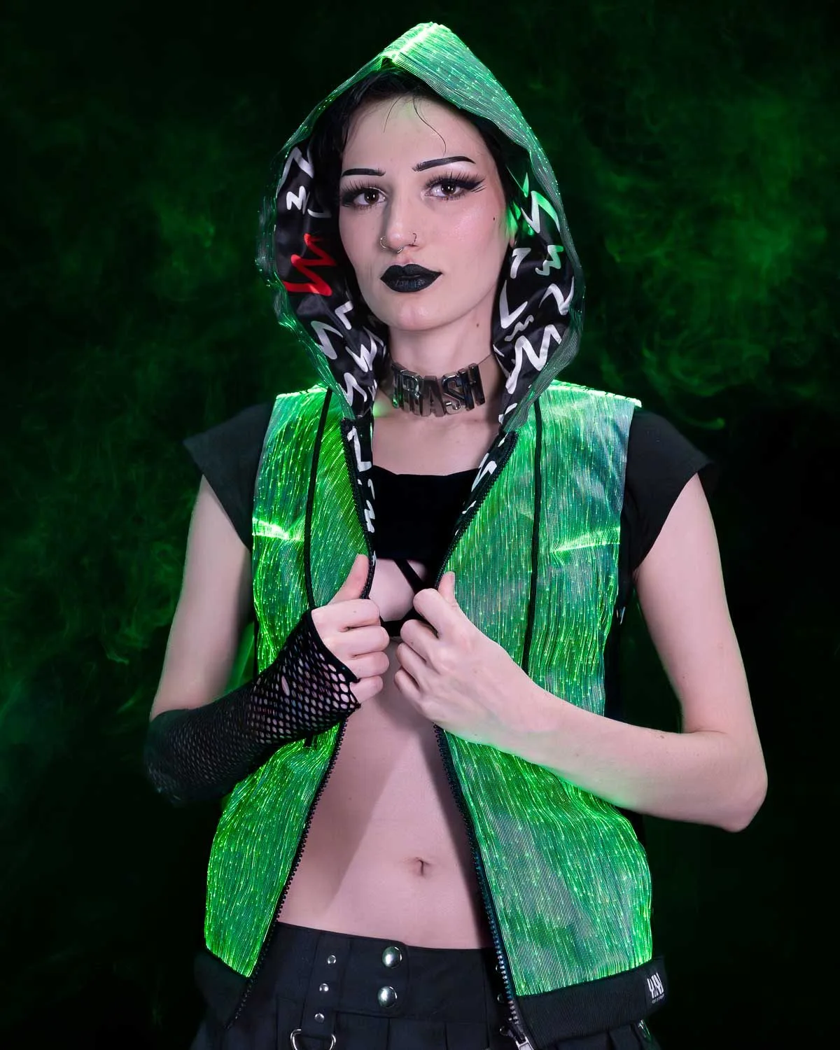 LED Light Up Fiber Optic Hoodie for Women