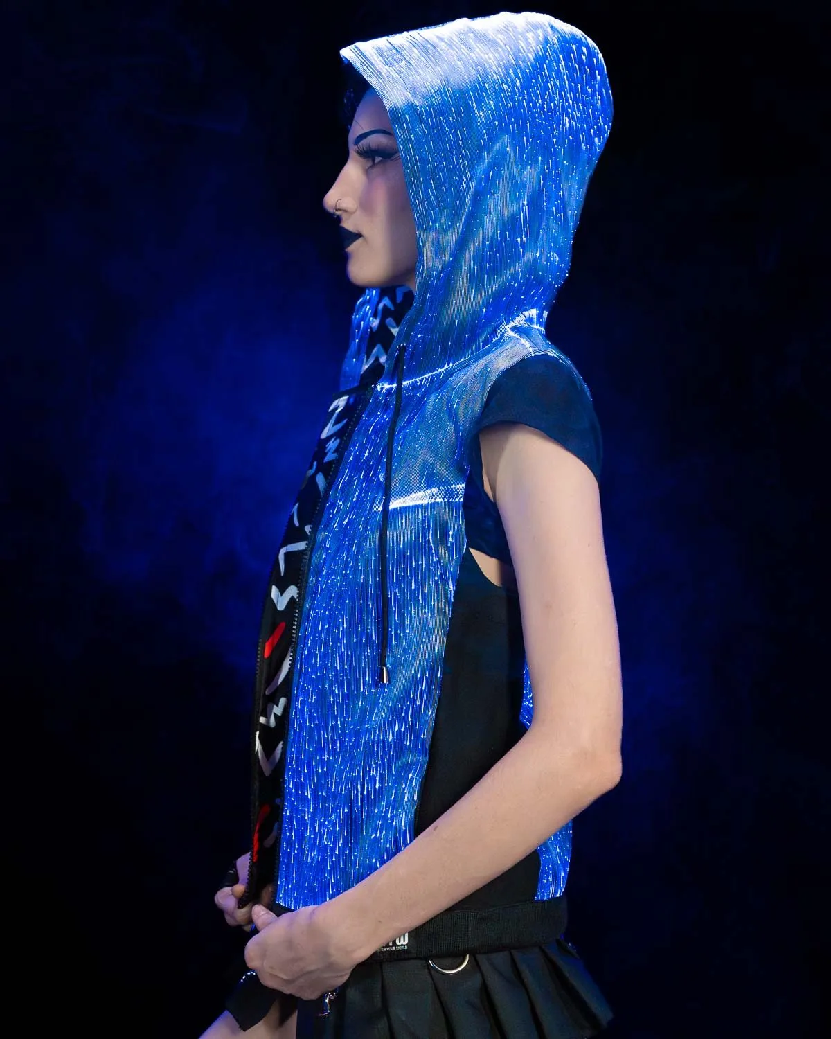 LED Light Up Fiber Optic Hoodie for Women
