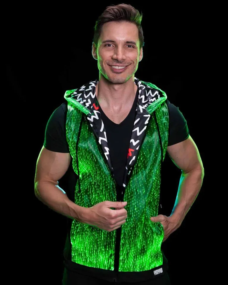 LED Light Up Hoodie For Men | YMYW Collection Black