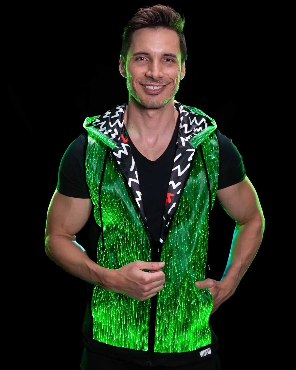 LED Light Up Hoodie For Men | YMYW Collection Black