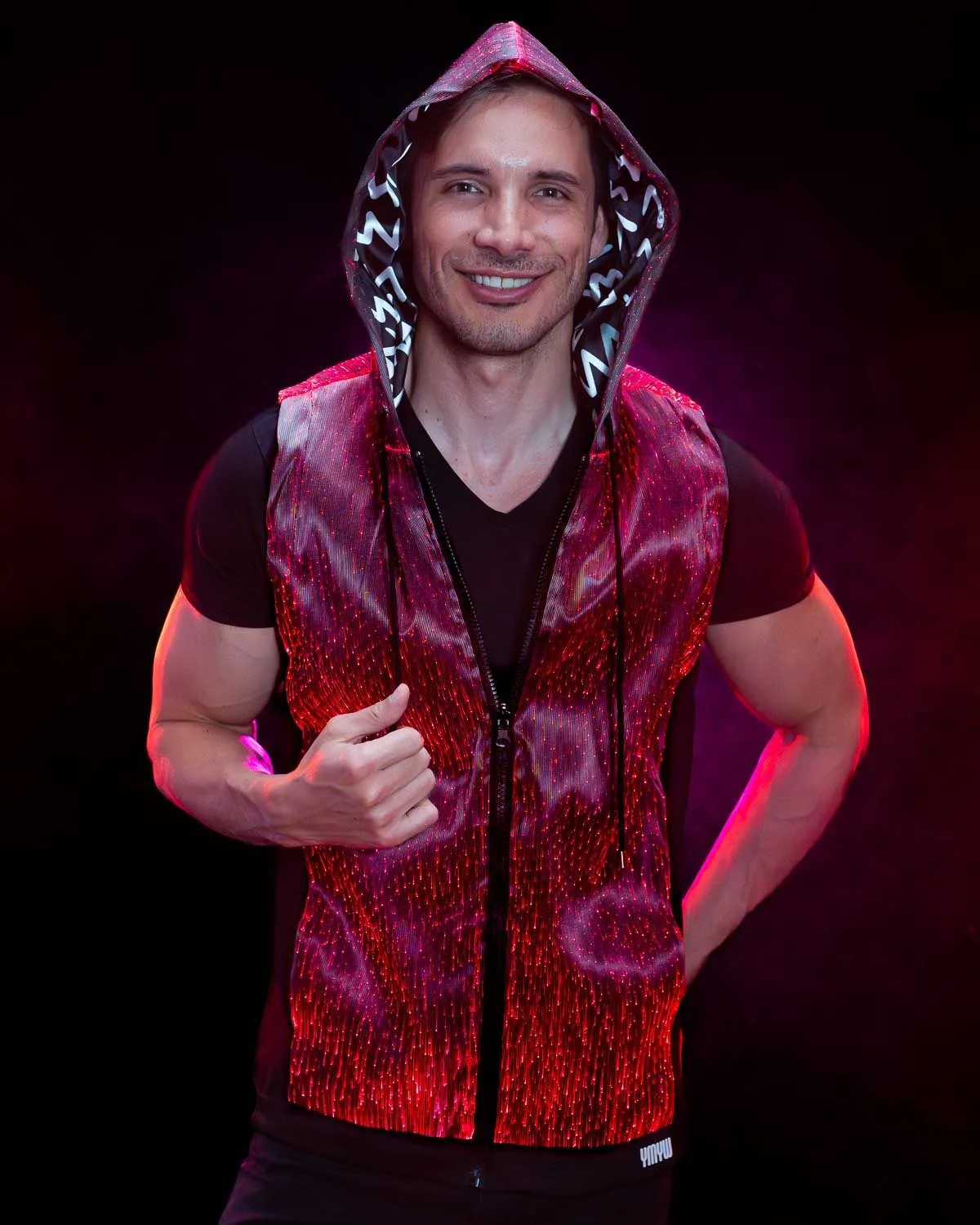 LED Light Up Hoodie For Men | YMYW Collection Black