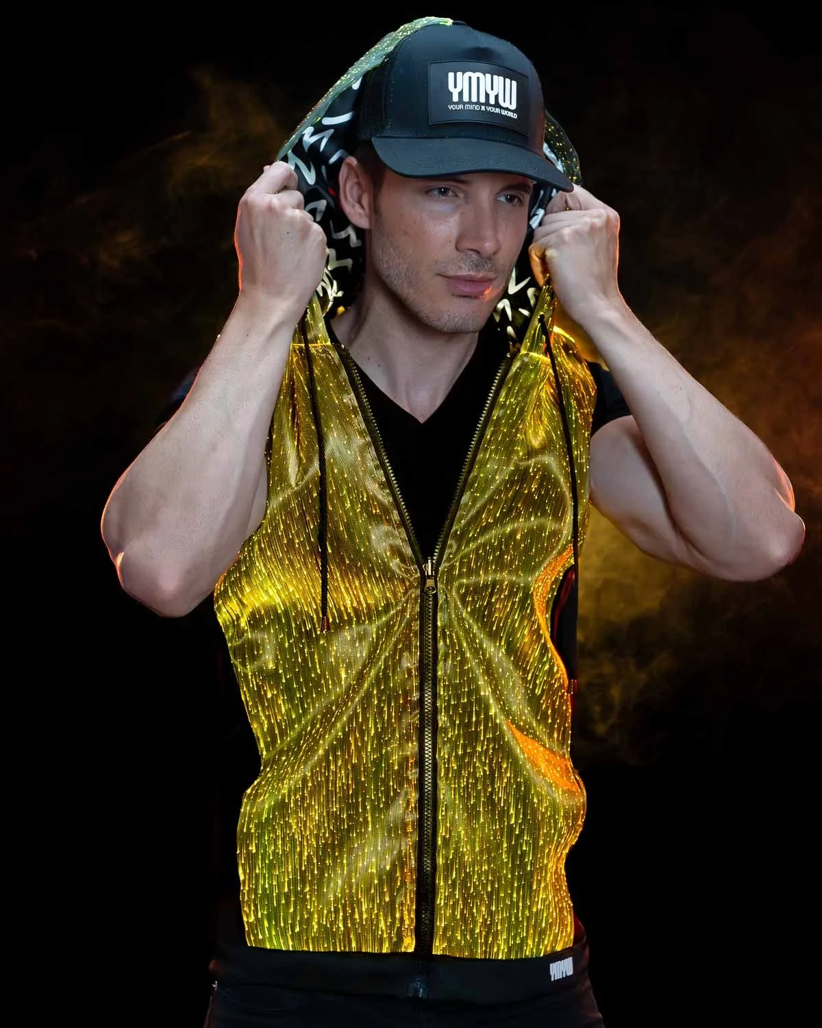 LED Light Up Hoodie For Men | YMYW Collection Black