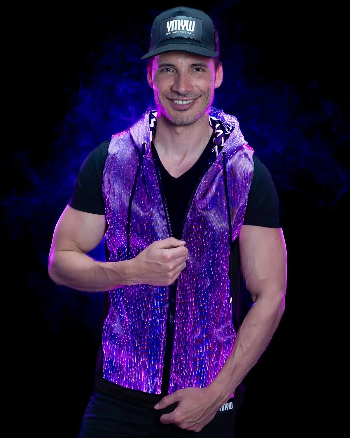 LED Light Up Hoodie For Men | YMYW Collection Black