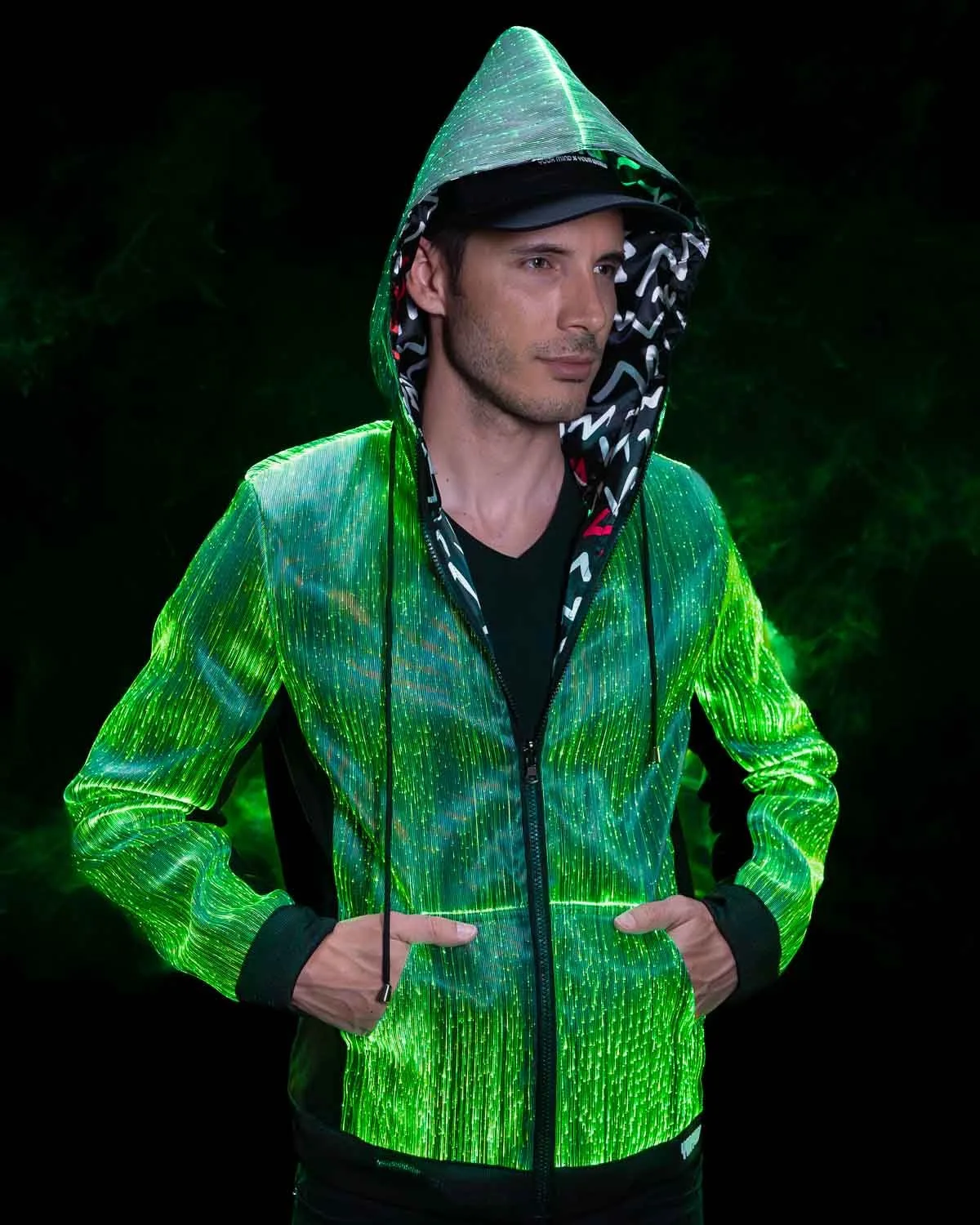 LED Light Up Long Sleeve Hoodie For Men | YMYW Collection