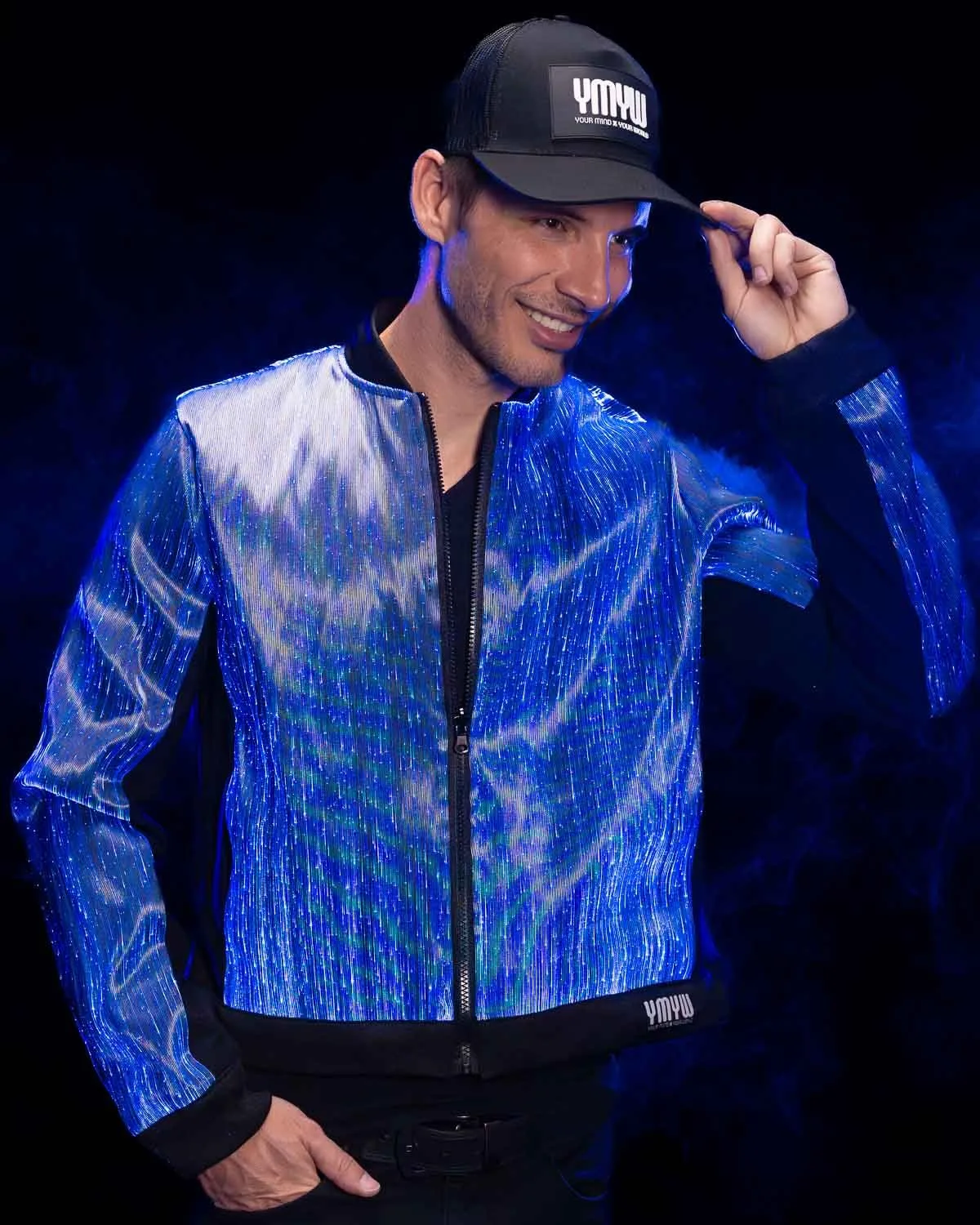 Fiber Optic LED Light Up BOMBER JACKET for Men | YMYW Collection