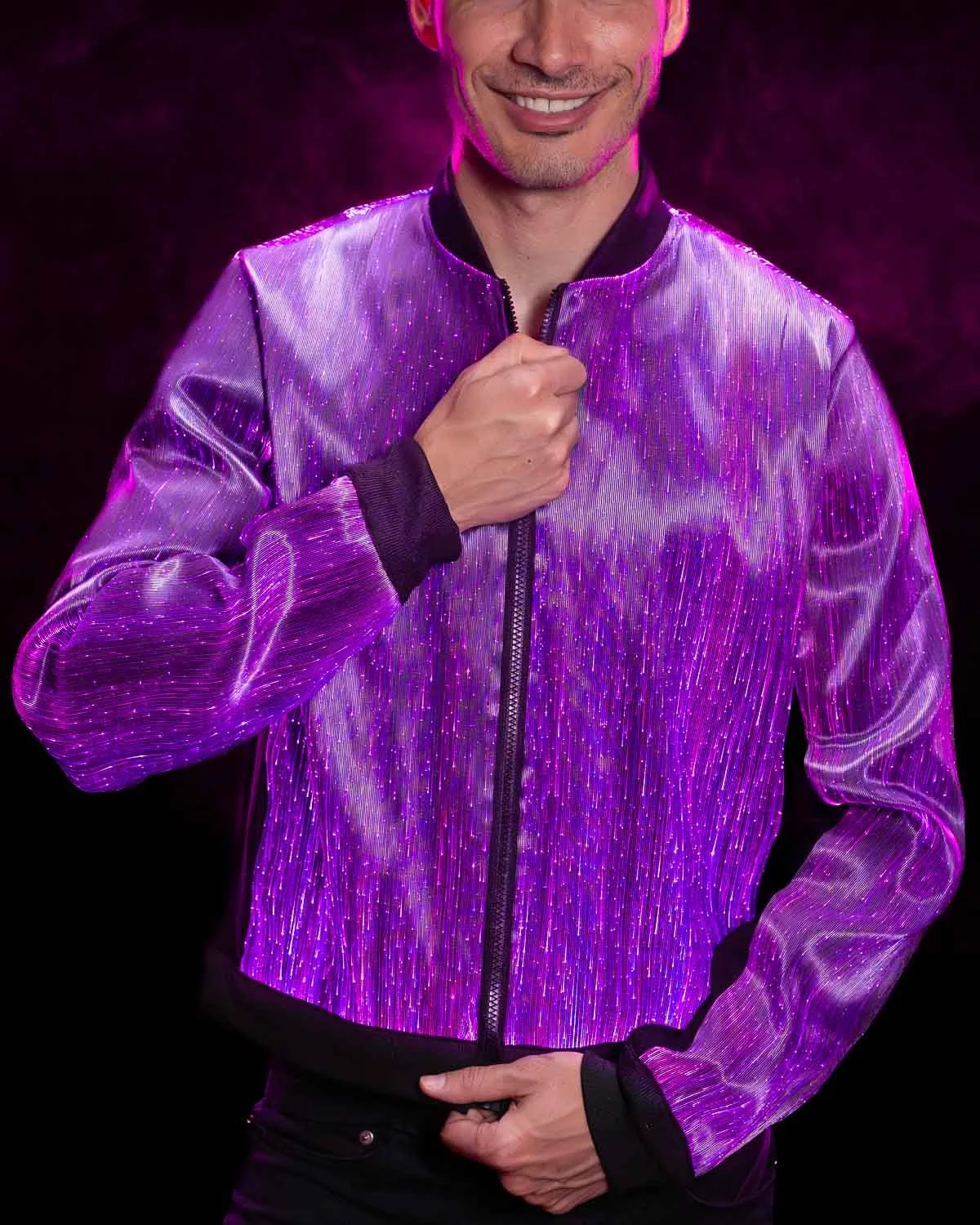 Fiber Optic LED Light Up BOMBER JACKET for Men | YMYW Collection
