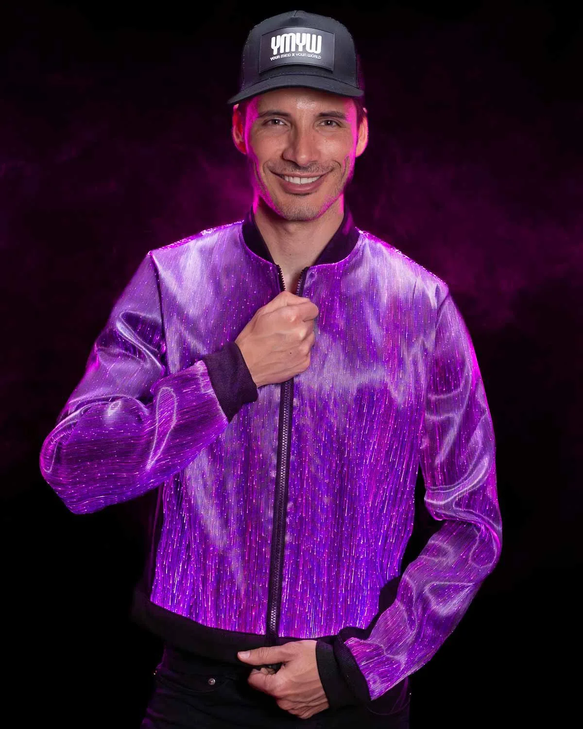 Fiber Optic LED Light Up BOMBER JACKET for Men | YMYW Collection