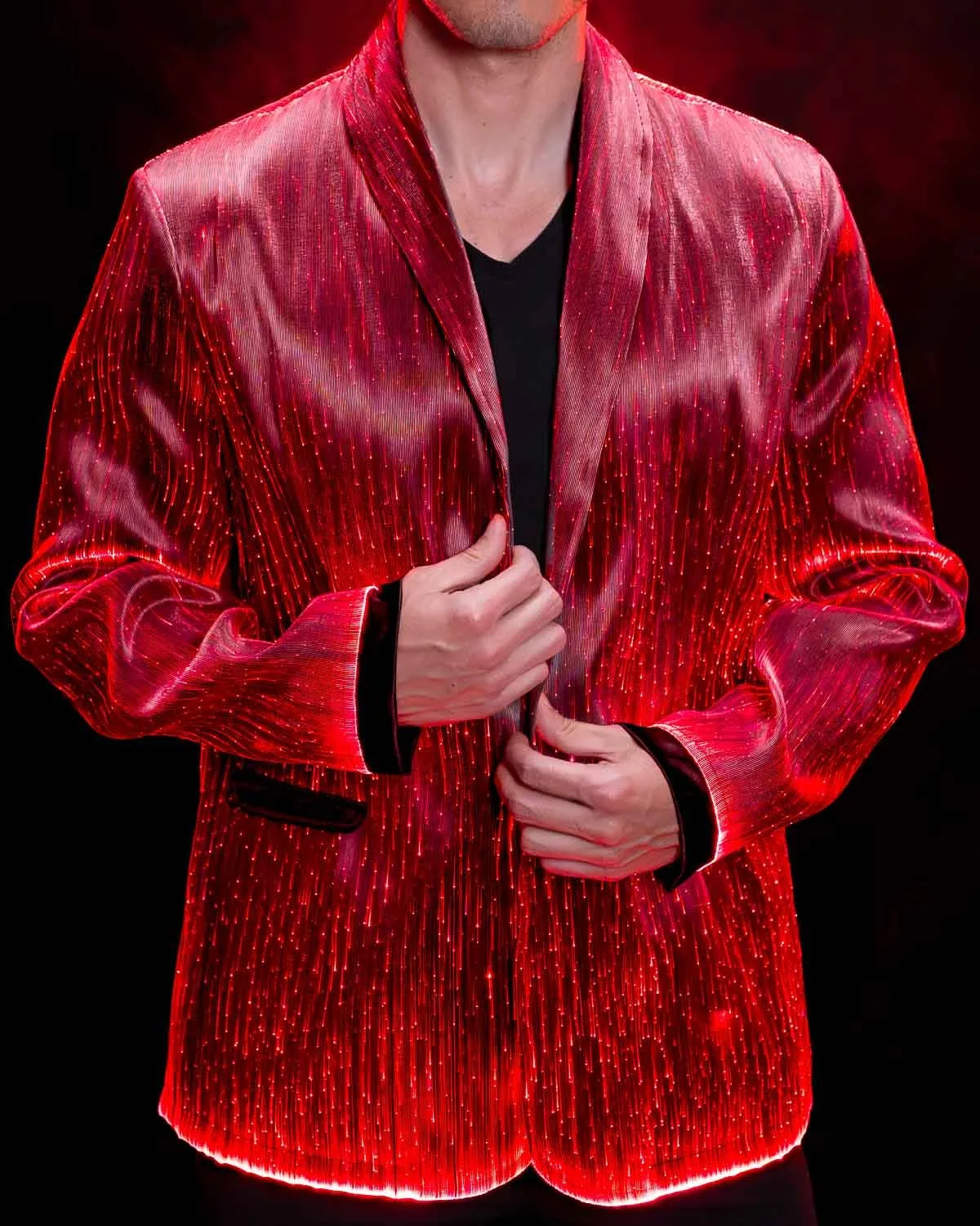 Fiber Optic LED Light Up Suit Jacket
