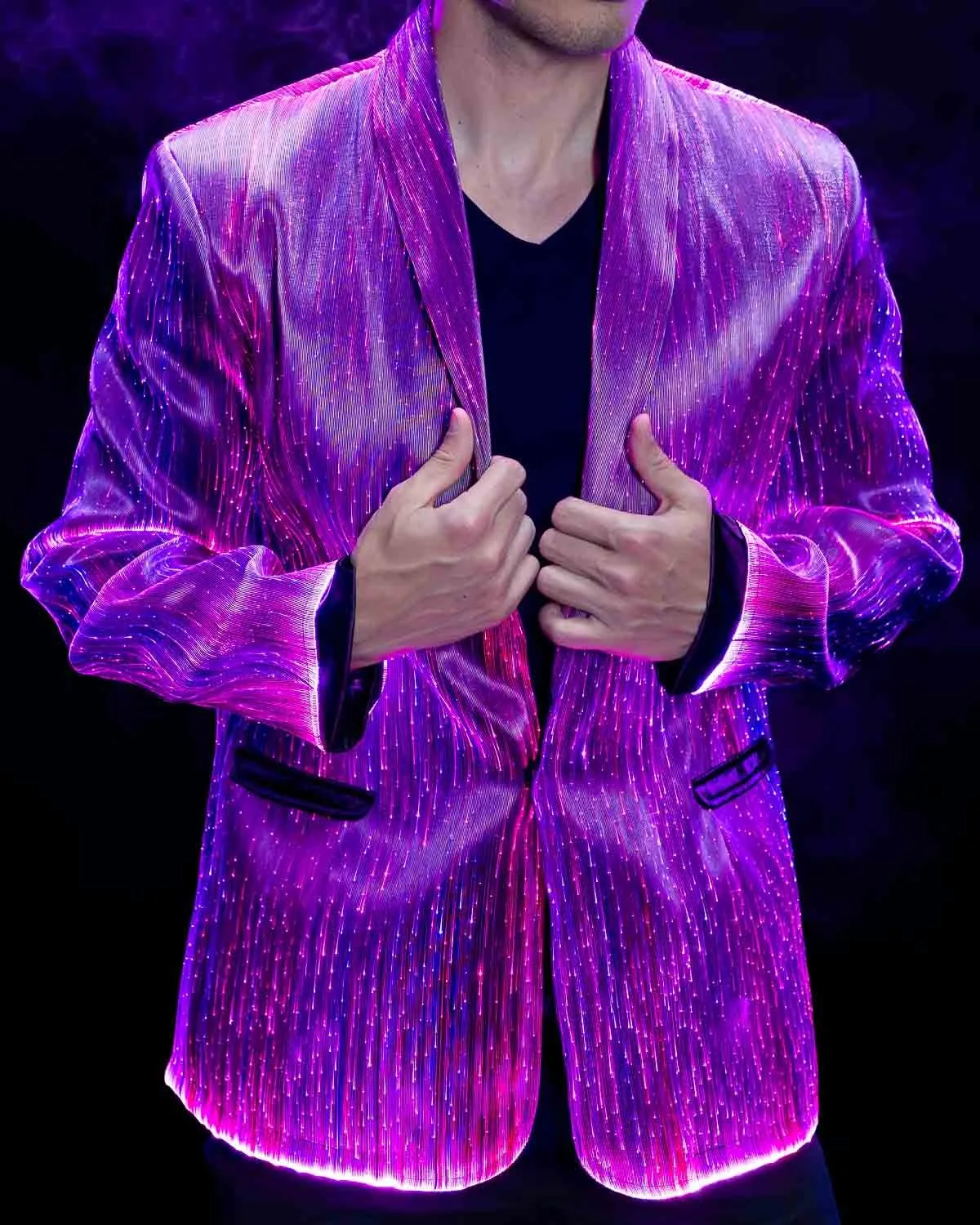 LED Light Up Fiber Optic Suit Jacket