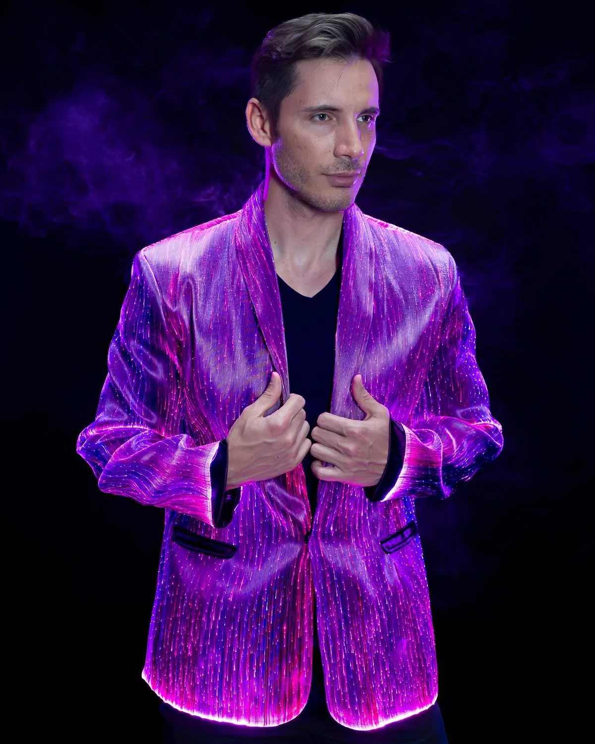 LED Light Up Fiber Optic Suit Jacket