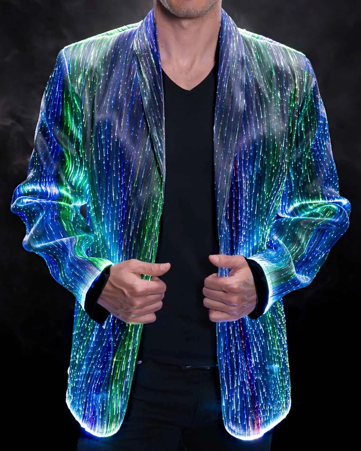 LED Light Up Fiber Optic Suit Jacket