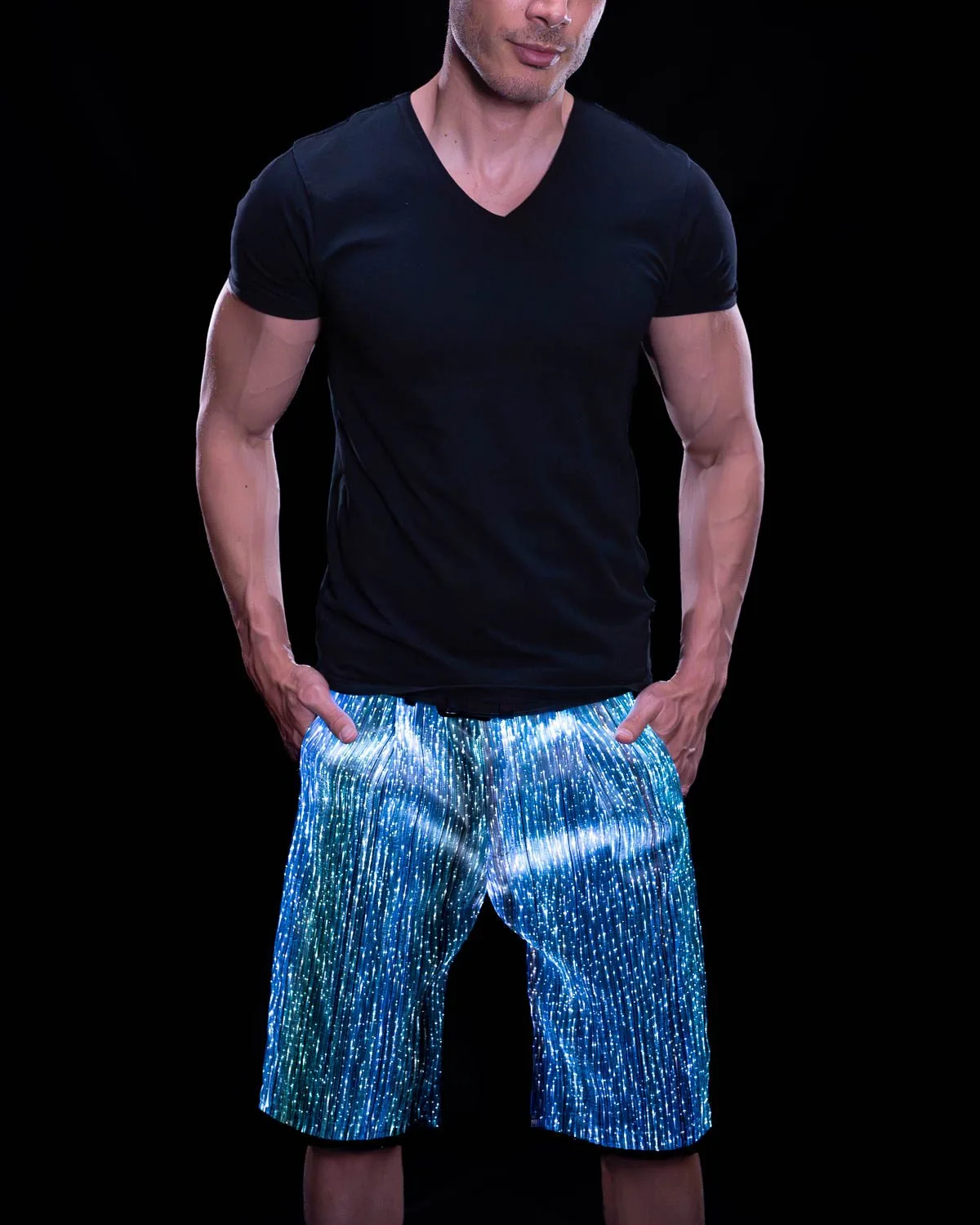 Fiber Optic LED Light Up Shorts for men