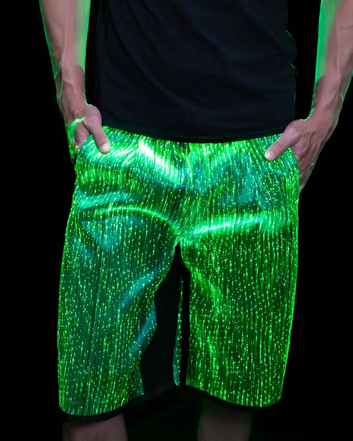 LED Light Up Fiber Optic Shorts for men