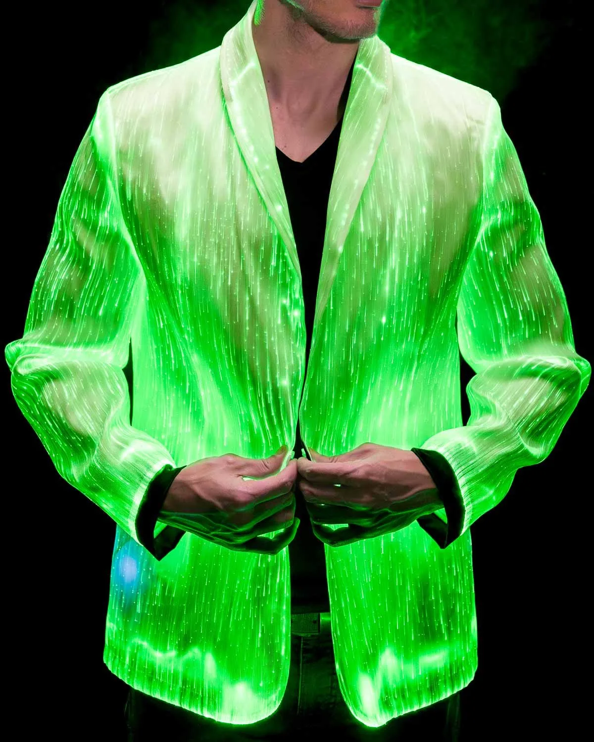 LED Light Up Fiber Optic Suit Jacket for men
