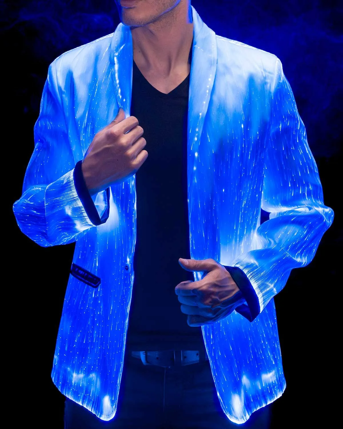 LED Light Up Fiber Optic Suit Jacket for men