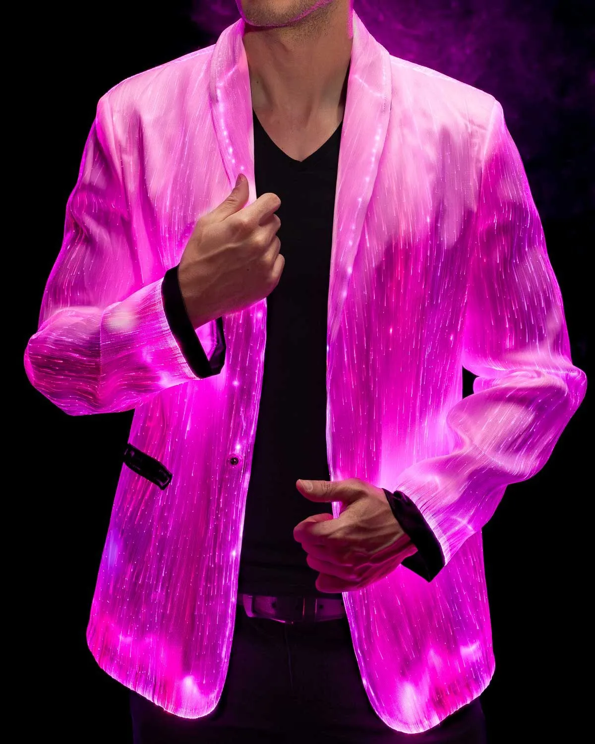 LED Light Up Fiber Optic Suit Jacket for men