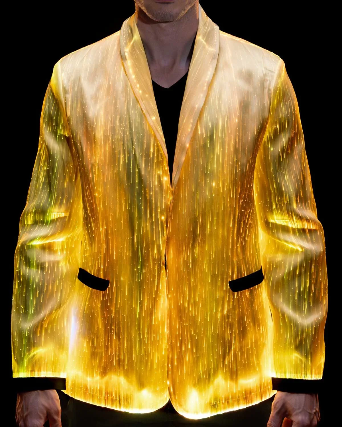 LED Light Up Fiber Optic Suit Jacket for men