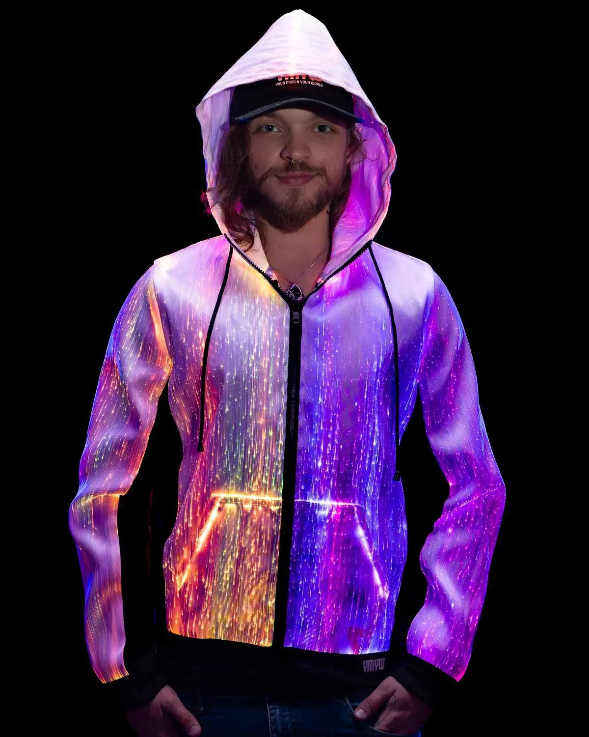 Long Sleeve Fiber Optic Light Up Hoodie | YMYW brand Long Sleeve Fiber Optic Light Up Hoodie | YMYW brand
