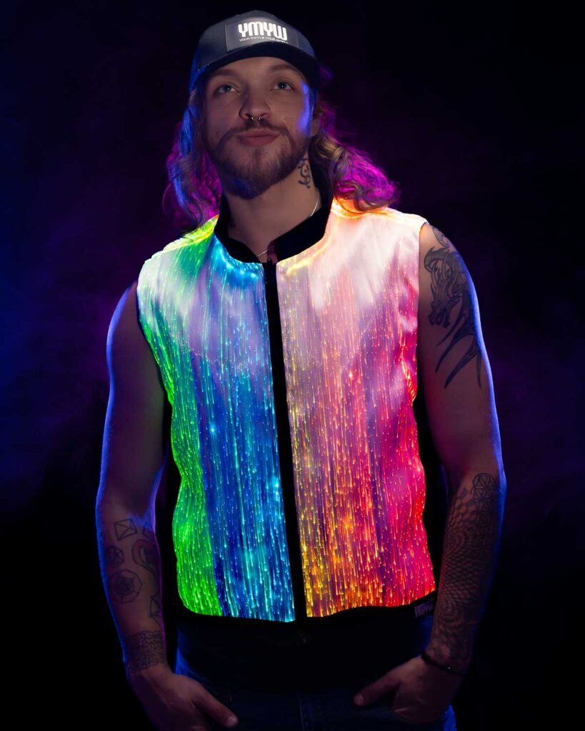 music festival outfits fiber optic led vest for men