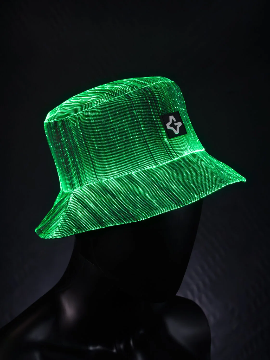Green glowing festival bucket hat
