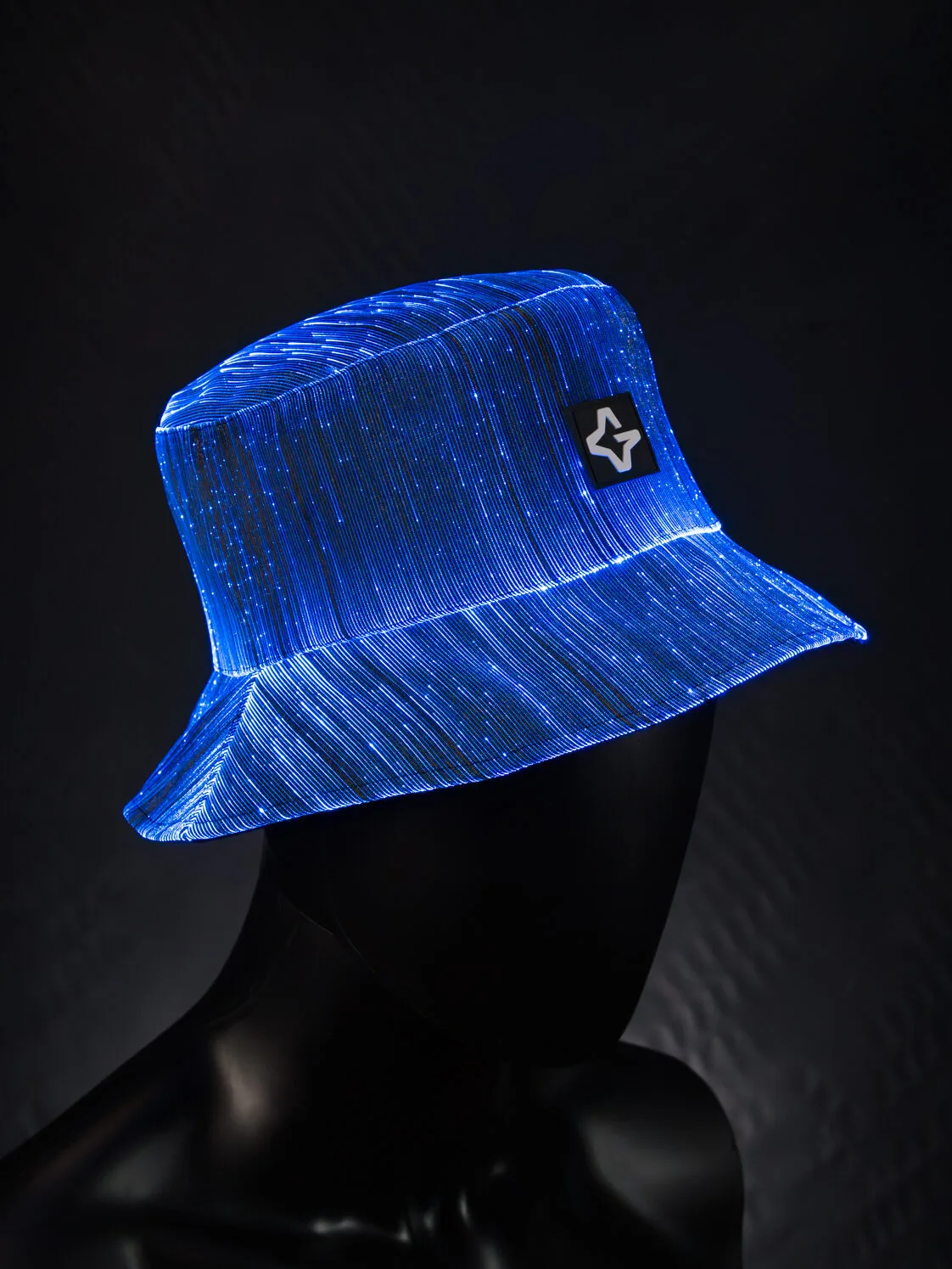 Blue glow in the dark bucket hat
