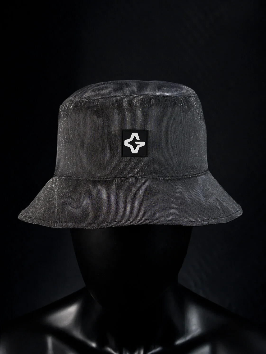 LED bucket hat shown switched off in everyday gray fabric