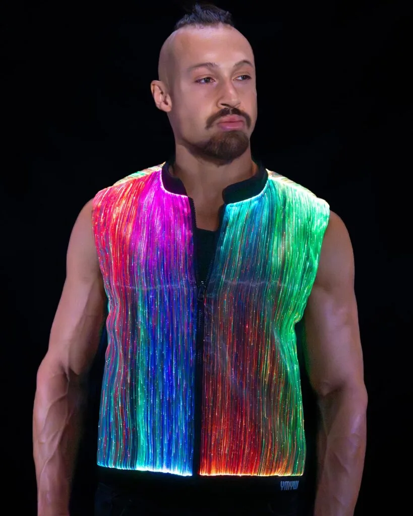 Mens-Fiber-Optic-Fabric-Light-Up-Vest-Chameleon-X