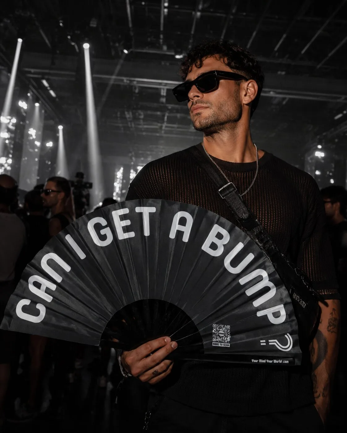 YMYW Can I Get A Bump rave hand fan