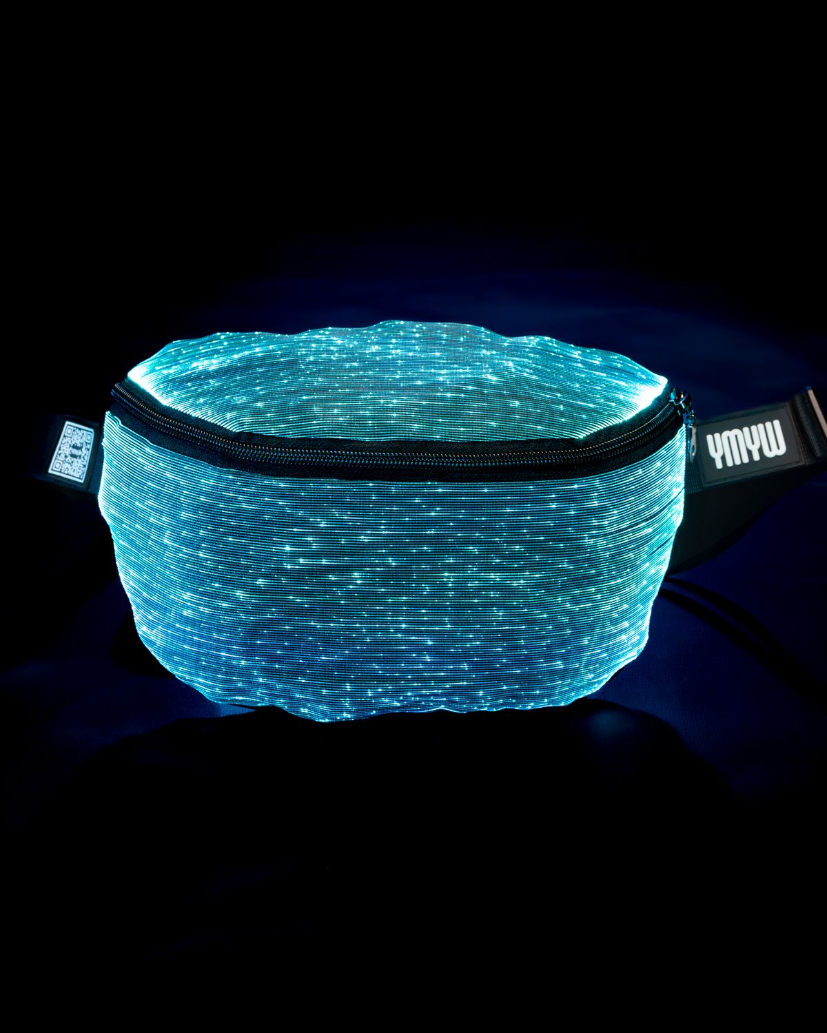 YMYW LED Fanny Pack L — fiber-optic light-up fanny pack with real storage, app-controlled